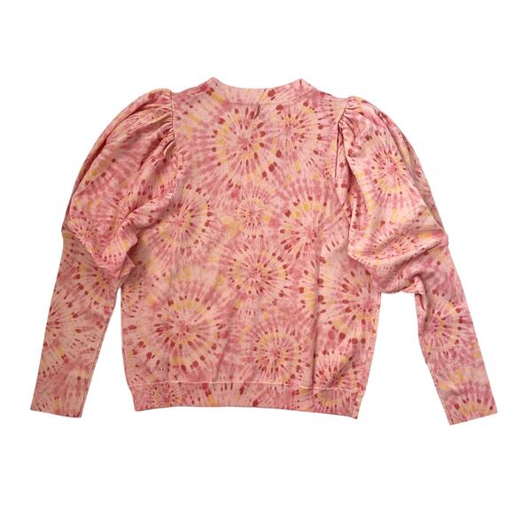 NWT MISA Los Angeles Kali Long Sleeve Puff Sleeve Top - Pink - Cotton Silk - M - Picture 3 of 6